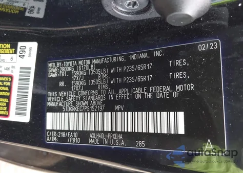 2023 Toyota Sienna Le from USA, damaged, VIN 5TDKRKEC7PS152197